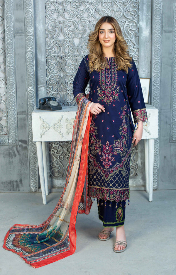 3 Piece - Luxury Embroidered Lawn Suit - AN002 - Anyesha clothes