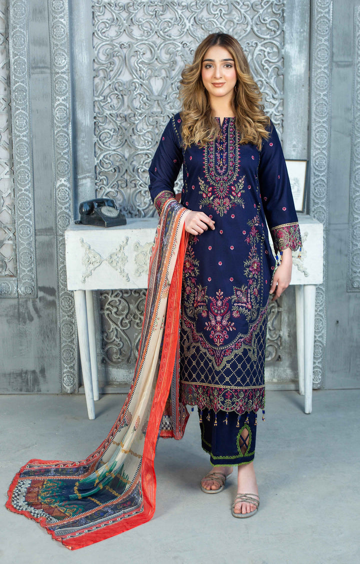 3 Piece - Luxury Embroidered Lawn Suit - AN002 - Anyesha clothes