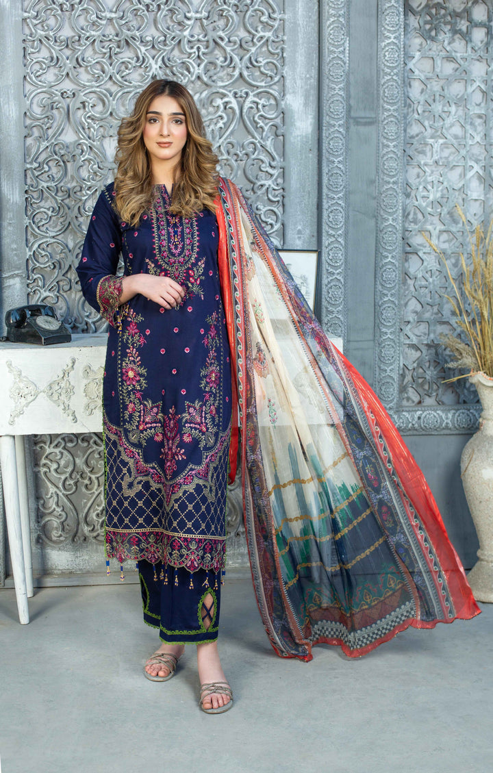 3 Piece - Luxury Embroidered Lawn Suit - AN002 - Anyesha clothes