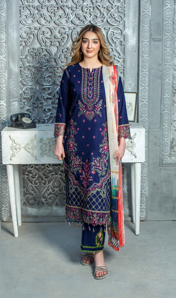 3 Piece - Luxury Embroidered Lawn Suit - AN002 - Anyesha clothes